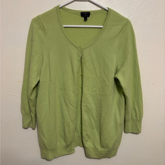 Talbots Sweaters - Talbots Pure Cashmere Cardigan Sweater Green 1X Soft Lightweight